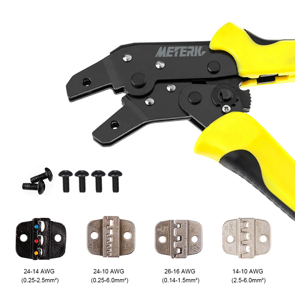 

Meterk hand tools 4 In 1multitool Engineering Ratcheting Crimping Pliers Bootlace Ferrule electric tools Cord End Terminals