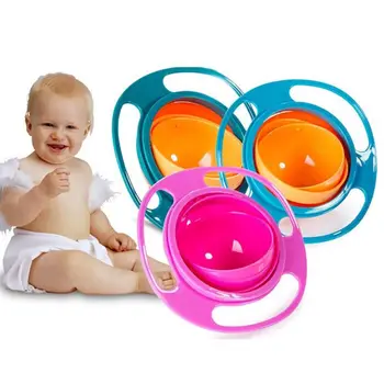 

Child Universal Gyro Bowl Children Rotary Balance Bowl Baby Feeding Dish 360 Rotate Spill-Proof Bowl Kids Anti Messing Bowls