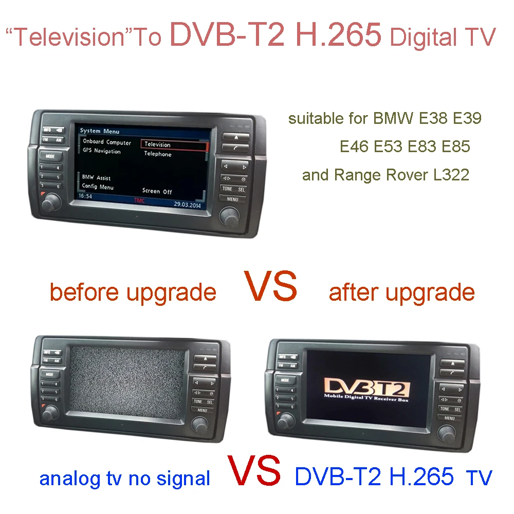 DVB-T2 H.265 цифровой ТВ для BMW E38 E39 E46 X5 E53 X3 E83 Z4 E85, Range Rover L322, Rover 75 мг ZT/MG ZT-T