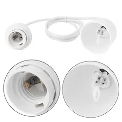 Белый E27 лампа держатель с 1.2 м Мощность шнур Цоколи огнезащитных ПК Пластик можно повесить абажур s11-01