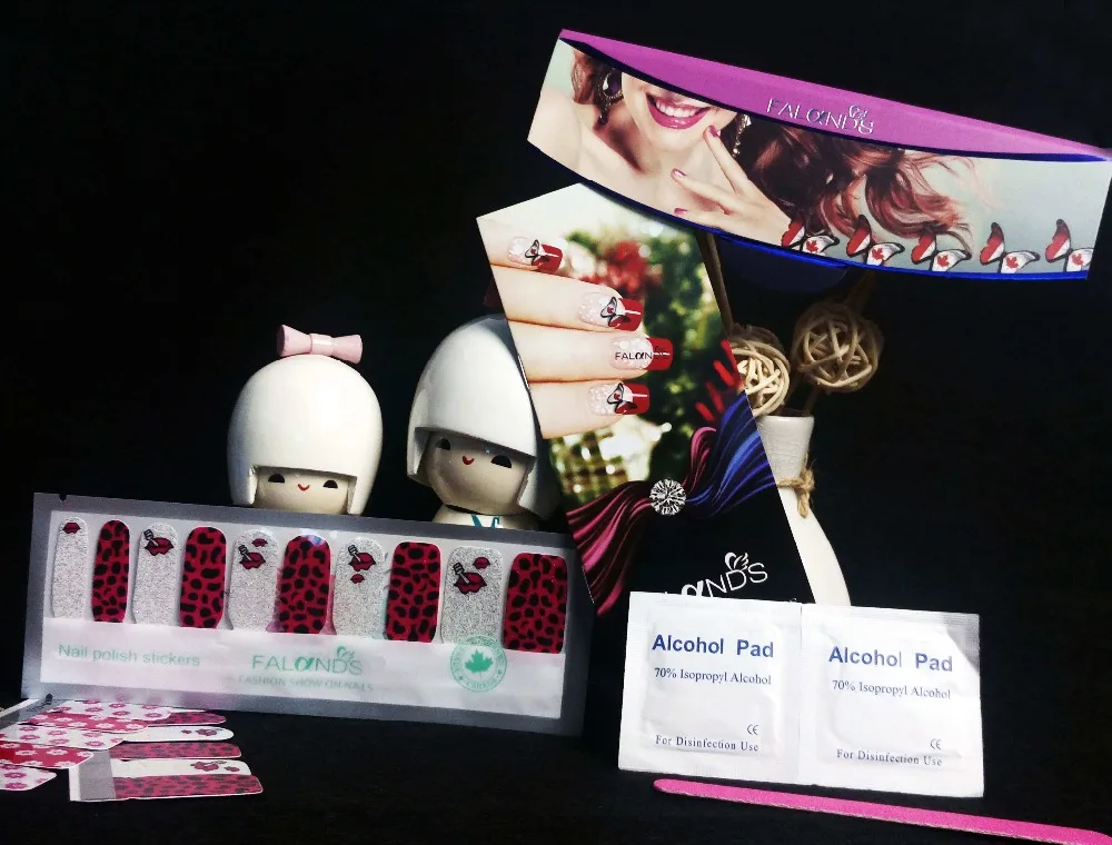 

1 Set =  Nail Patch+Nail File +Mouth + Full Nail Sticker Nail Decorations for Manicure