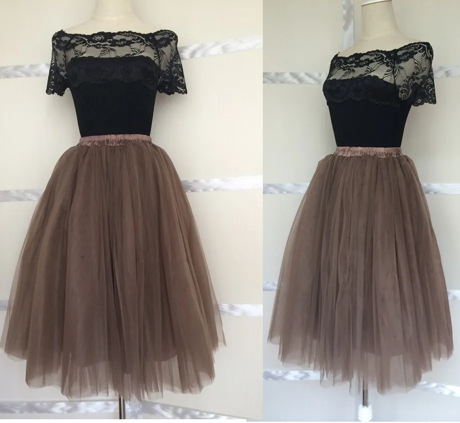 saia de tule marrom
