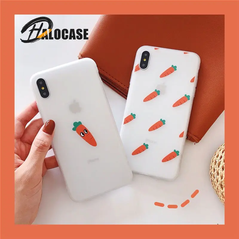

Cute Carrots Patterned Cases for Iphone X 7/7 Plus 6/6 Plus 8/8 Plus Xr Xs Max 6S Plus Case Soft TPU Matt Back Cover Shell Capa