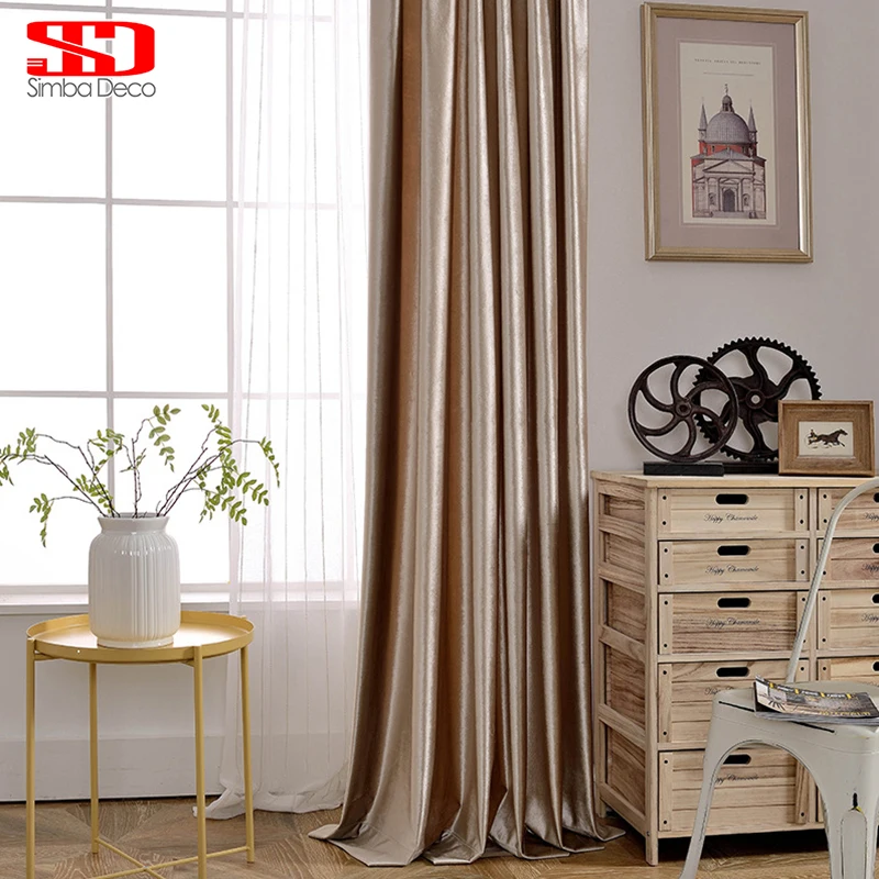 Apagón sólido terciopelo Cortinas para sala moderna púrpura persianas lujo brillante Cortinas de tela Cortinas pantalla