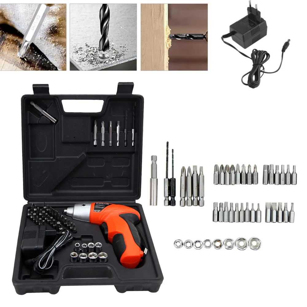 

4.8V Electric Screwdriver Set Kit Mini LED Cordless Power Drill Portable Driver Tool CLH@8