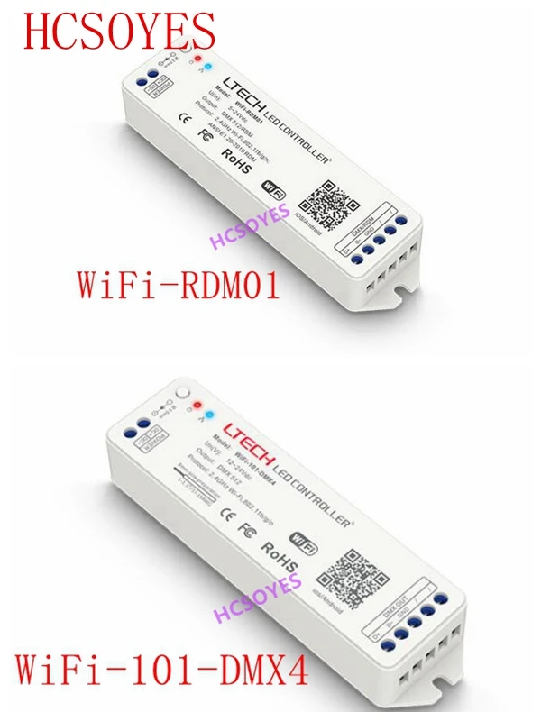 

LTECH 2.4GHZ DMX512 WiFi RDM controller WiFi-101-DMX4/WiFi-RDM01 Wifi Led To DMX512 Controller DC12-24V DMX512 Signal 512CH