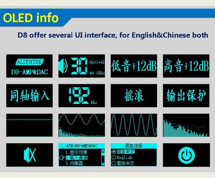 bluetooth speaker amplifier 2019 New Alientek D8 Full Digital Audio Headphone Amplifier Input USB XMOS/Coaxial/Optical/AUX 80W*2 24Bit/192KHz DC28V/4.3A marine amplifier