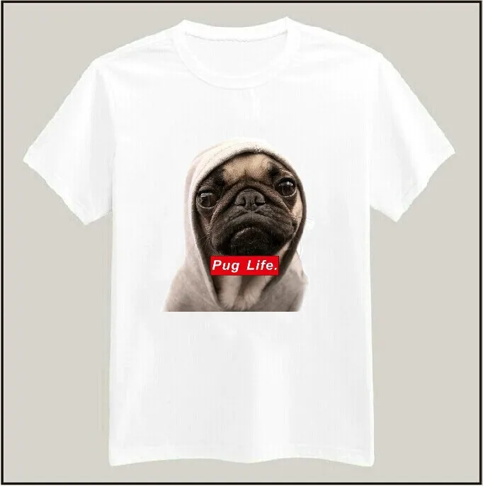 

Pug Life Dog Print Women Tshirt Cotton Casual Funny Shirt White Top Tees Big Size S-XXXL Drop Ship TZ155-66