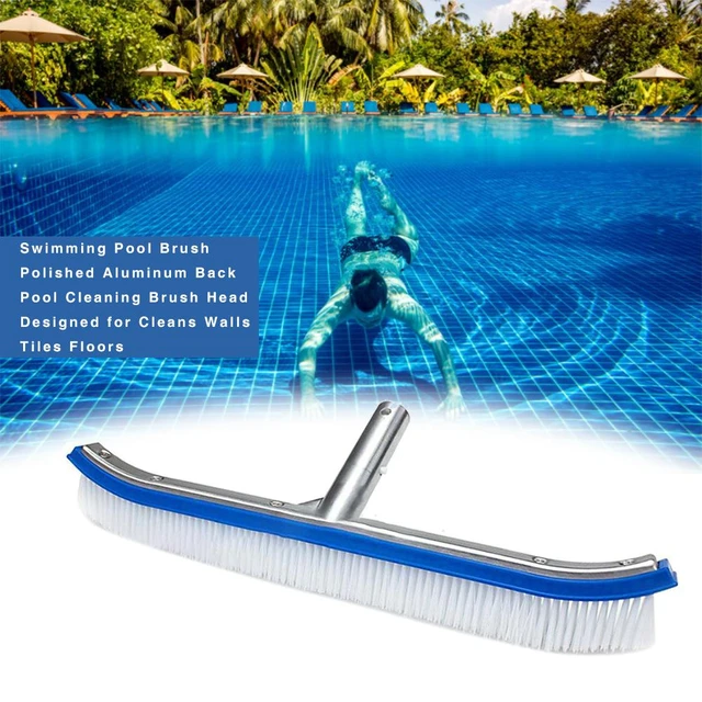 Brosse de piscine en aluminium poli, pour le nettoyage des murs, des  carreaux, des sols, accessoires - AliExpress