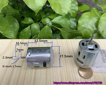 

Brand new 27.5*32.5mm 365 DC motor 6V 11600 rpm 12V 23500rpm high speed carbon brush motor ~