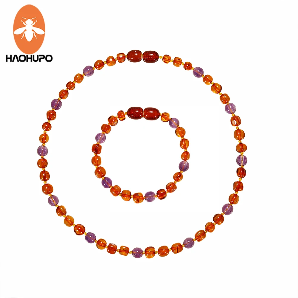 

HAOHUPO Baltic Amber Teething Necklace Bracelet for Baby Natural Amber Beads GIC Amber Other Natrual material