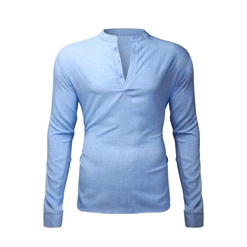 M-3XL Men's Shirt Man Casual Long Sleeve Pure Color Blouse Shirt Men Spring Autumn Hot Shirt Slim Fit Cotton Linen Thin Shirts