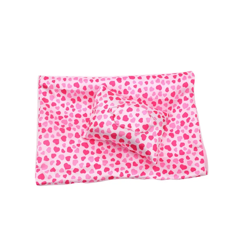 18 дюймов, с круглым вырезом, для девочек детское постельное белье Розовый спальный мешок Подушка пижамы Американский новорожденных маска для глаз детские игрушки подходит 43 см для ухода за ребенком для мам, детские куклы, c305