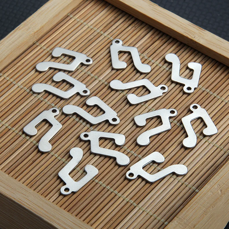 

10 pcs/lot package creative stainless steel romantic music notes smooth pendant bracelet joker pendant for DIY jewelry making