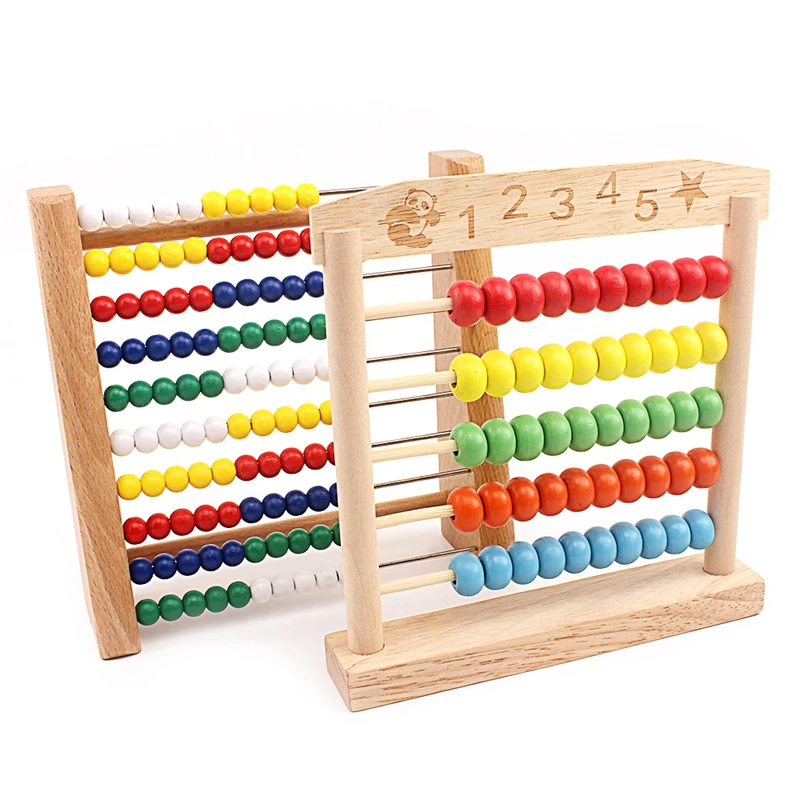Деревянные детские математические игрушки Abacus радужная бусина Классическая