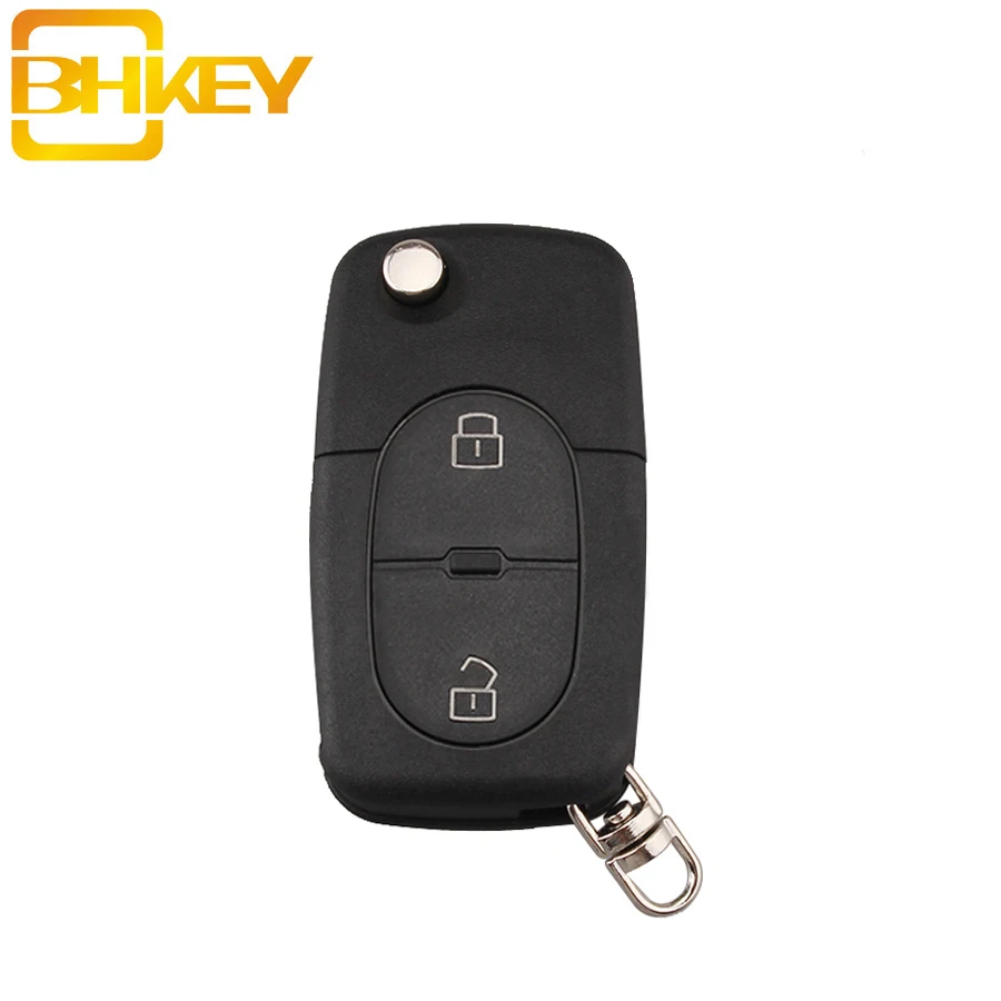 BHKEY 2 кнопки дистанционный Автомобильный ключ оболочка для AUDI CR2032 или CR1620