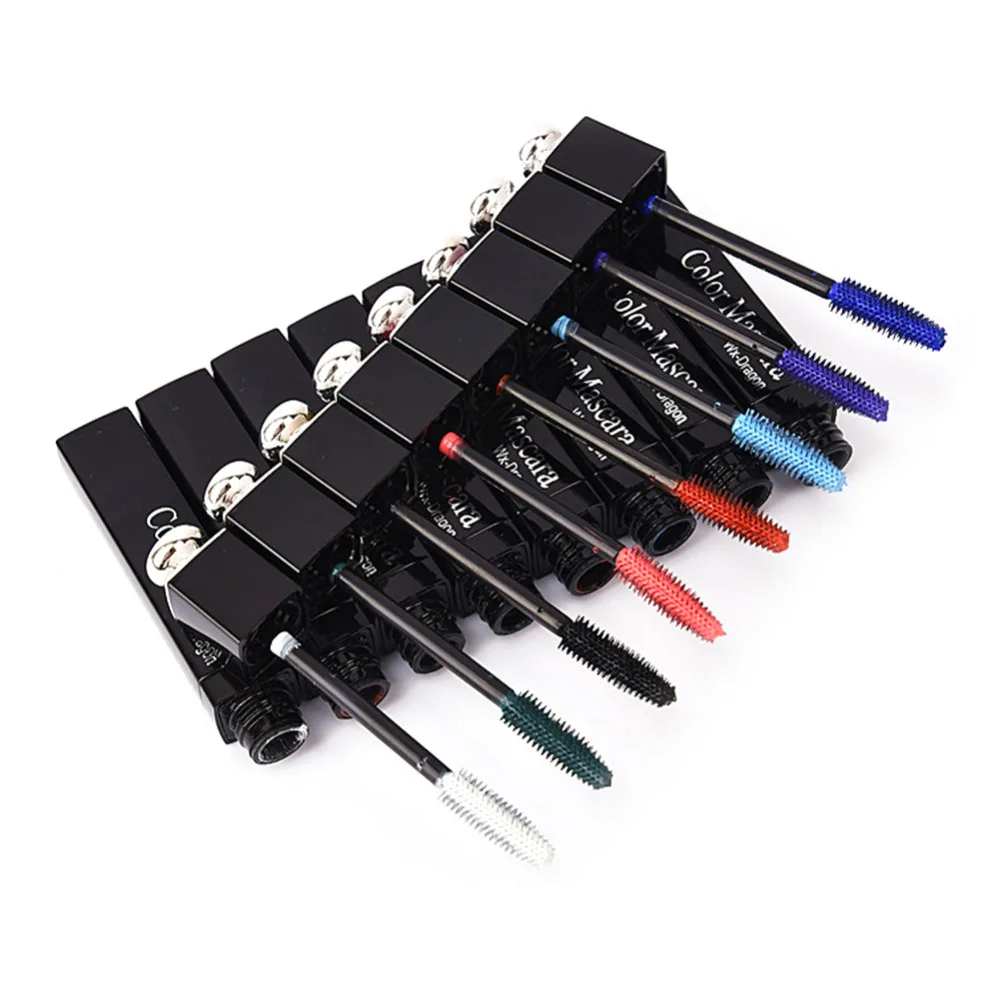 1PC Eyes Makeup Colored Mascara Waterproof Easy Remove Blue White Red Black Purple Lengthen
