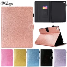 Wekays For Coque Apple IPad 9.7 inch 2018 Glitter Bling Leather Flip Fundas Case sFor IPad 9.7 inch 2017 A1822 A1823 Cover Cases