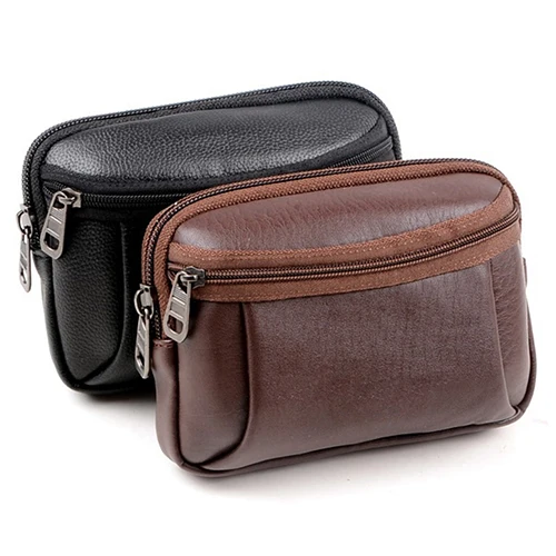 

Men's Faux Leather Waist Bag Mobile Phone Holder Fanny Waist Pack Pouch  BVTR