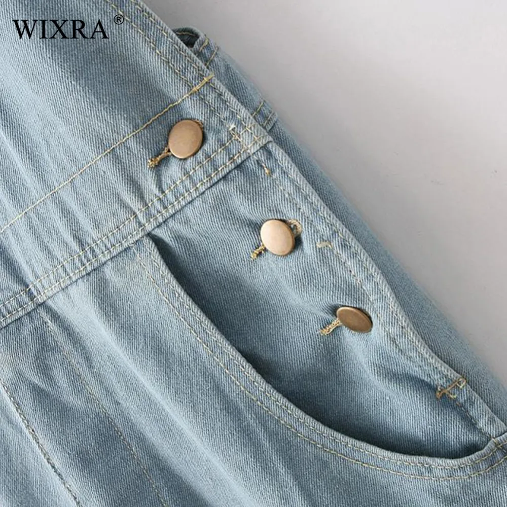WIXRA новый джинсовый комбинезон шорты женская одежда Модная классика джинсовые с