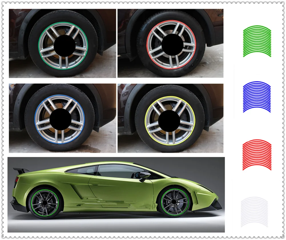 Колеса автомобиля и мотоцикла светоотражающие наклейки DIY Изменение форма для ford