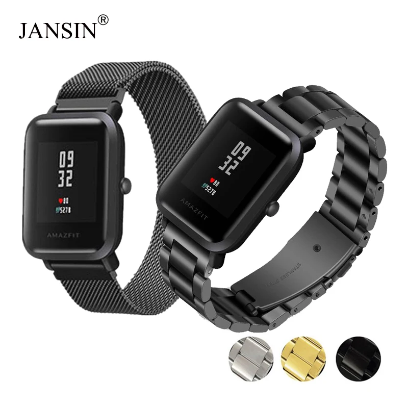 20 мм браслет для Amazfit ремень стальной Xiaomi Huami Bip Youth Смарт часы ремешок