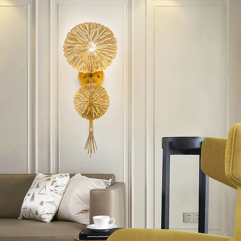 

Modern luxury copper wall light for living room bedroom bedside applique led wall lamp home decor light fixtures sconce lamp