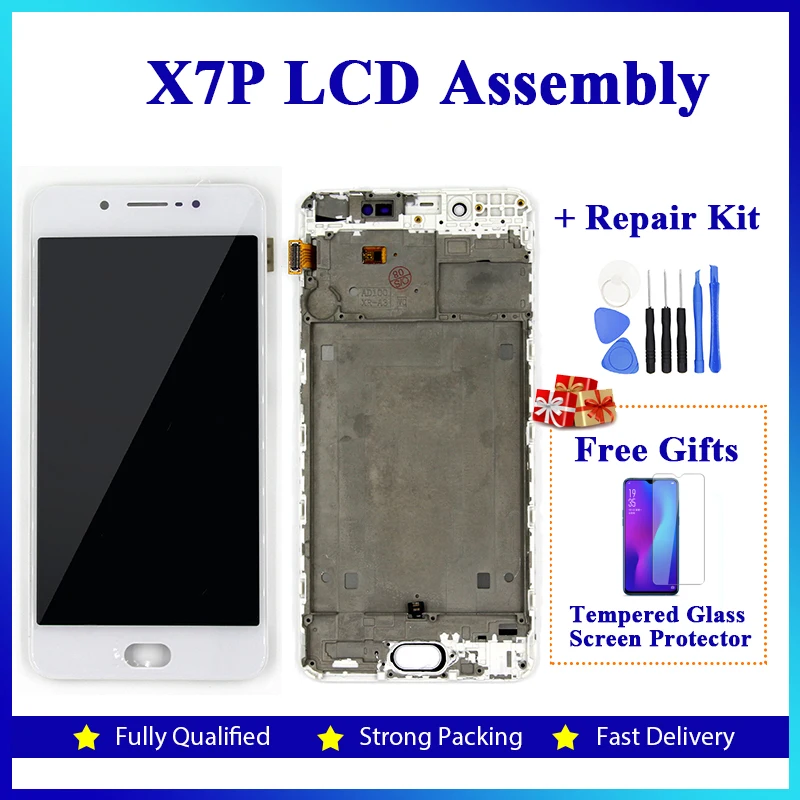 

Retail 1 Piece 100% Tested 5.7-inch LCD for vivo X7 Plus of Capacitive Touch Screen with Repair Kit & Free Gift