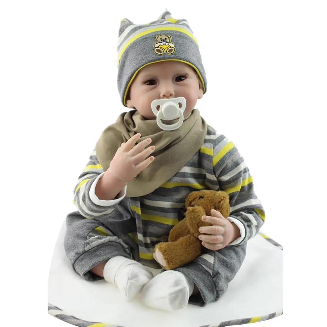 

Kids Soft Silicone Realistic With Clothes Collectibles, Gift, Playmate Reborn Baby Doll Opened Eyes 2-4Years
