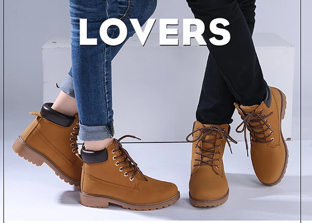 Botas de nieve para mujer, zapatos a la moda, botas informales de madera exteriores, zapatos para amantes de otoño e invierno ST01, 2017 AliExpress