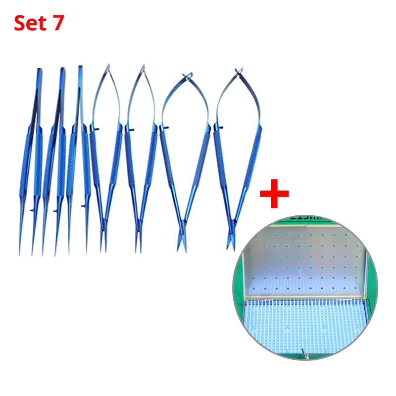 Титановое микрохирургическое офтальмологическое оборудование, медицинский хирургический инструмент 14 см/16 см/18 см, набор инструментов 4#/set5#/set6#/set7#/set8