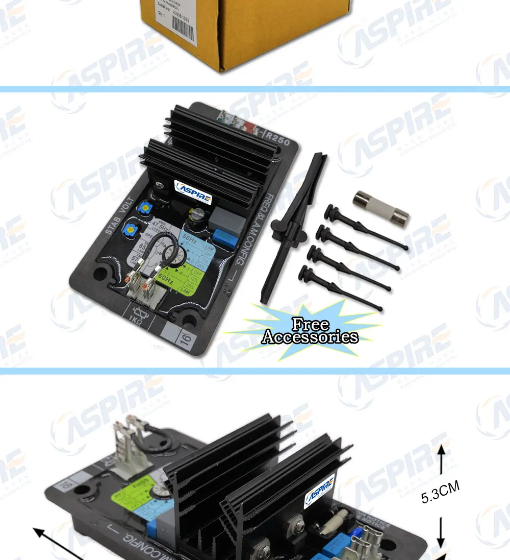 Бесщеточный Тип Aspire AVR синхронный запчасти генератора AVR R250 электрическая схема автоматический Напряжение регулятор