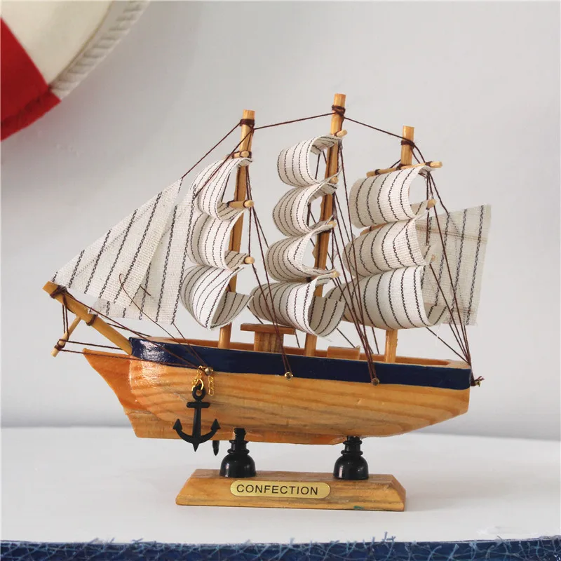 16cm sailing model home accessories smooth sailing ornaments Mediterranean ornaments marine series random color