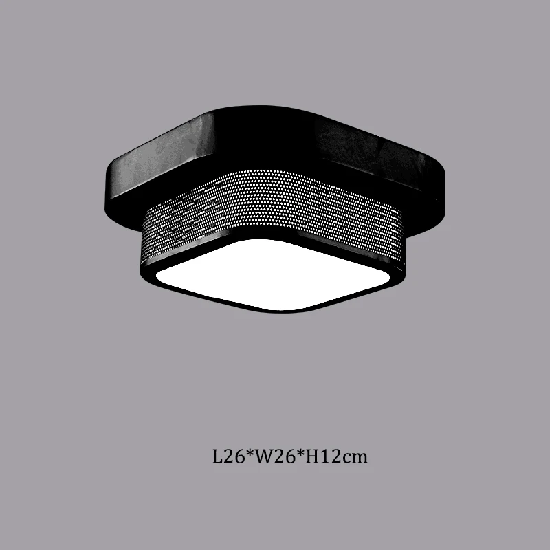 Современные светодиодные потолочные лампы для прохода коридора офиса черный/белый Железный корпус спальня потолочный светильник plafonnier светодиодный осветительный прибор - Цвет корпуса: 26x26cm