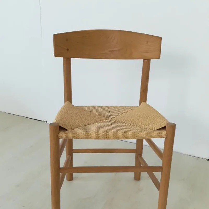 

DIY Japanese Knitted Chair Solid Wood Backrest Chair Twisted Creative Furniture Simple Solid Wood Armchair