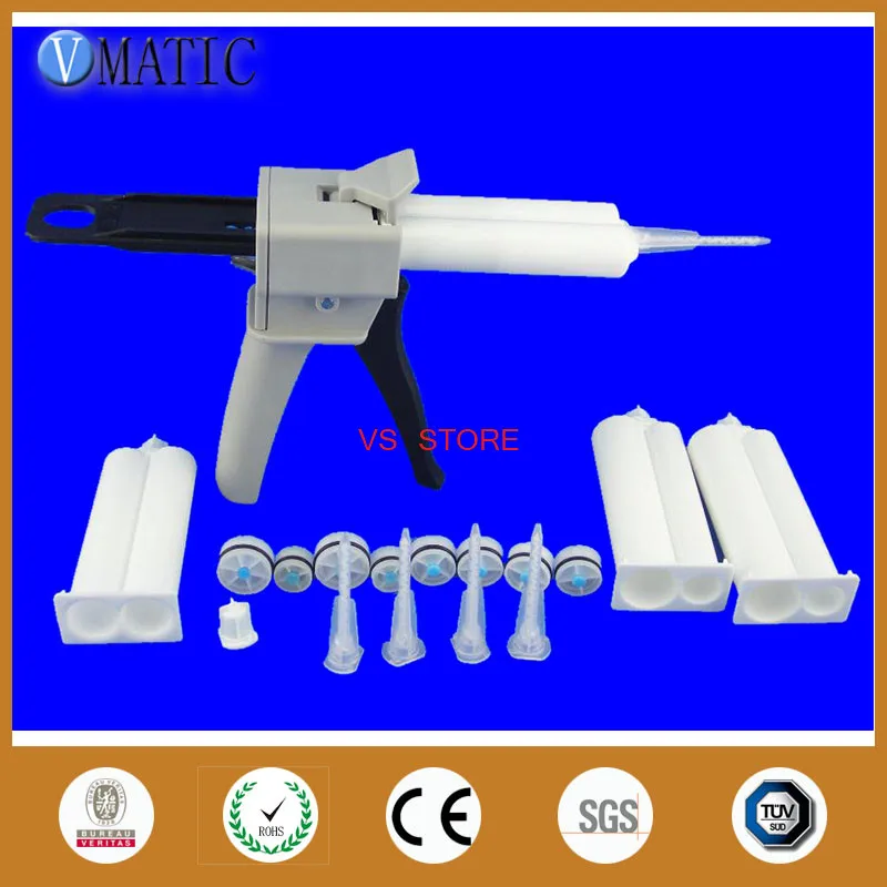 AB glue cartridge 2 1 1 1 Universal 50ML Manual Dispense Gun with Cartridge Mixing Nozzle