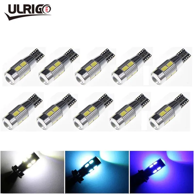 10 шт. модная одежда по индивидуальному заказу, шаровары T10 10SMD 5630 Светодиодный CANBUS без какого-либо ERREUR Автомобильный Клин лампе 192 194 168 W5W 5730 светодиодный парковка светомузыка ампулы