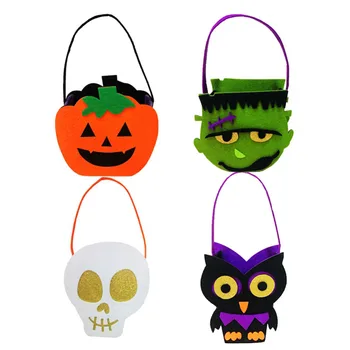 

New Arrival Halloween Cartoon Gift Bag Ghost Pumpkin Head Skeleton Owl Design Bag For Children Halloween Party Pack Candies Bag