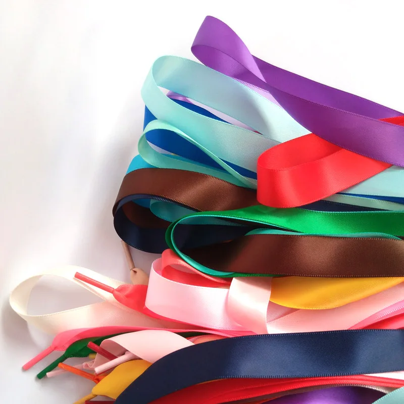 JUP Fashion 120 CM Colorful Fantastic Flat Silk Laces Ribbon Shoelaces Lace Up Sneaker Sports Shoes Lace A pair of Drop Shipping