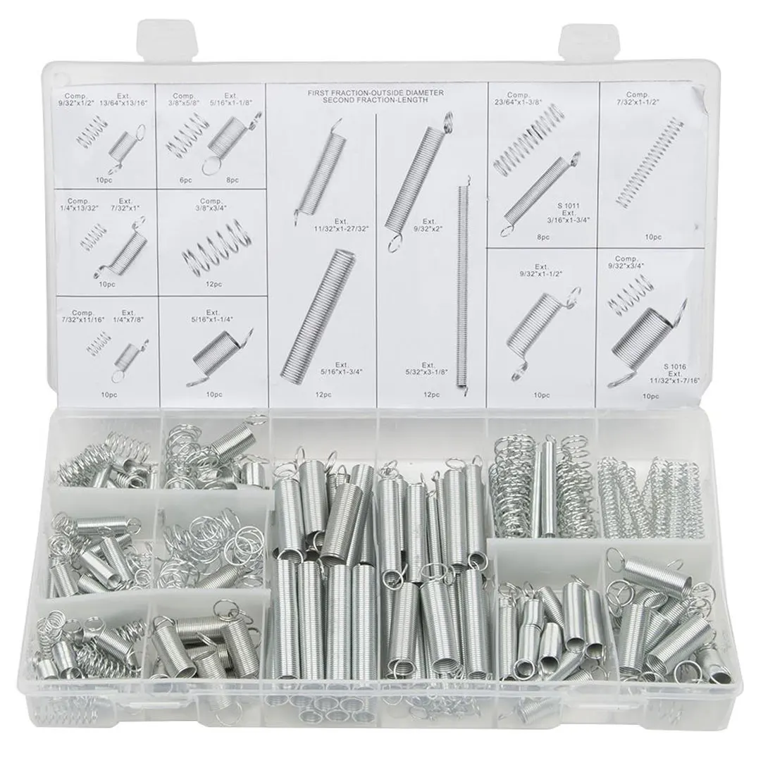 

200pcs Professional Stainless Steel Spring Assortment Set Zinc Plated Steel Compression Carburetor Extension