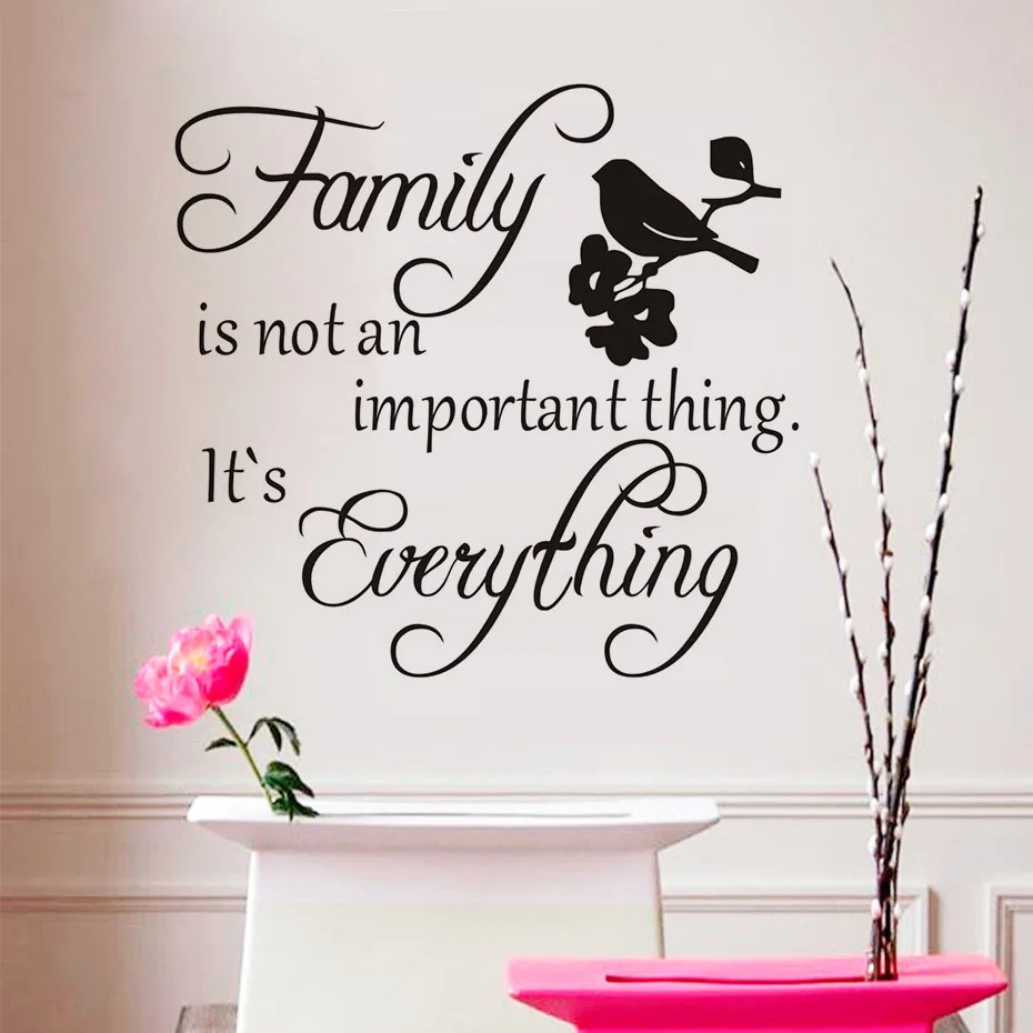

Family Is Not An Important Thing It'S Everything, Vinyl Bird In The Tree Vintage Wall Sticker For Home Decoration, Wall Decor