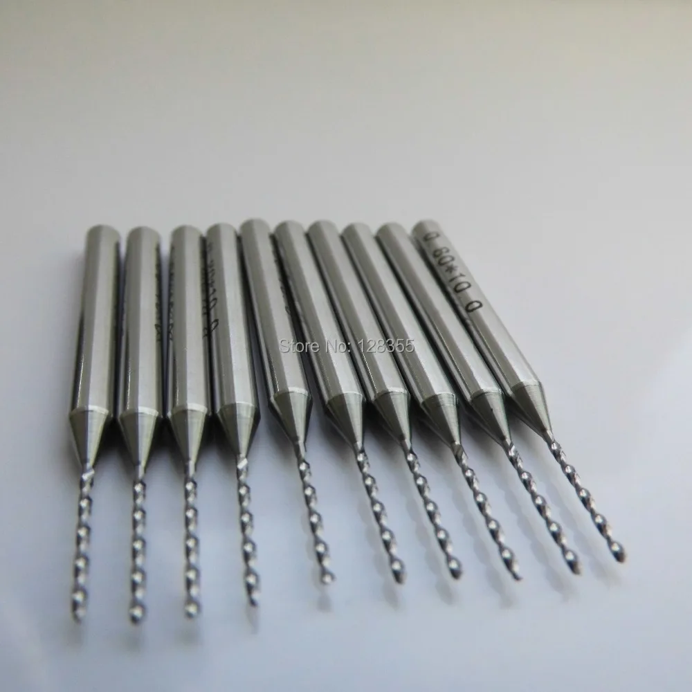 A Box 10* 0.8mm Carbide Steel PCB CNC Dremel Jewelry Micro Engraving Drill Bits