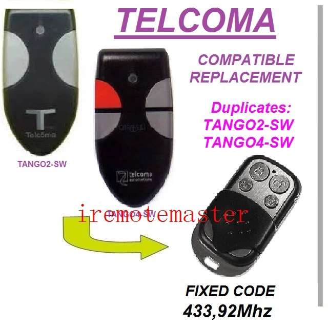 

TELCOMA remote control TANGO2-SW,TANGO4-SW compatible replacement