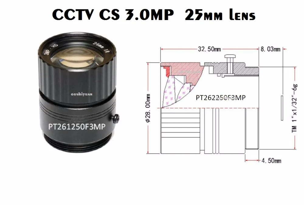 

3.0Megapixel CS 25mm Lens HD F1.2 1/2 Format for HD IP Camera AHD Camera CVI Camera TVI Camera