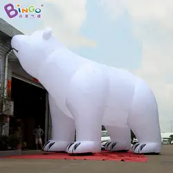 Рекламные белые 6 метров высокой гигантской надувной белый медведь цифровой печатный воздушный выдувный большой полярный медведь для