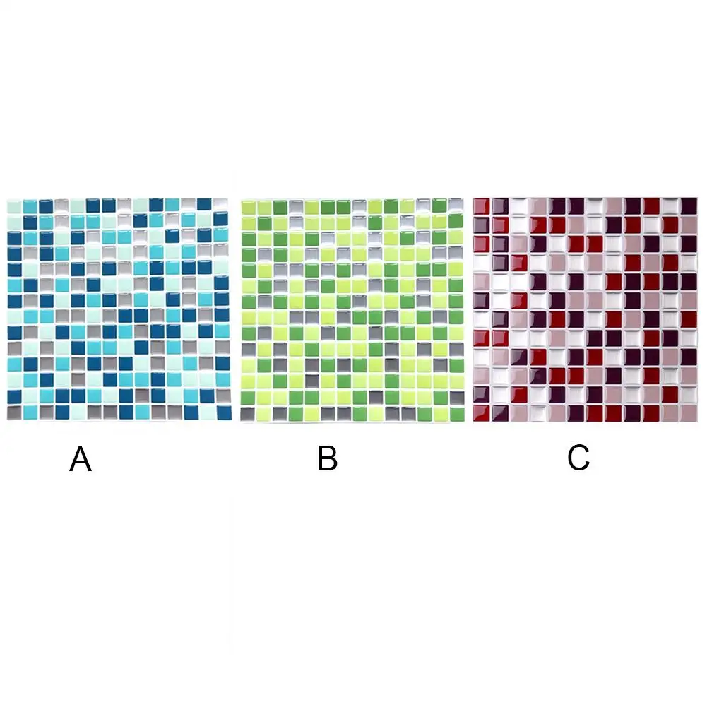 DIY Mosaic Tile Kitchen Wallpaper 3D Wall Stickers Home Decor Waterproof PVC Bathroom Decoration Self Adhesive Stickers