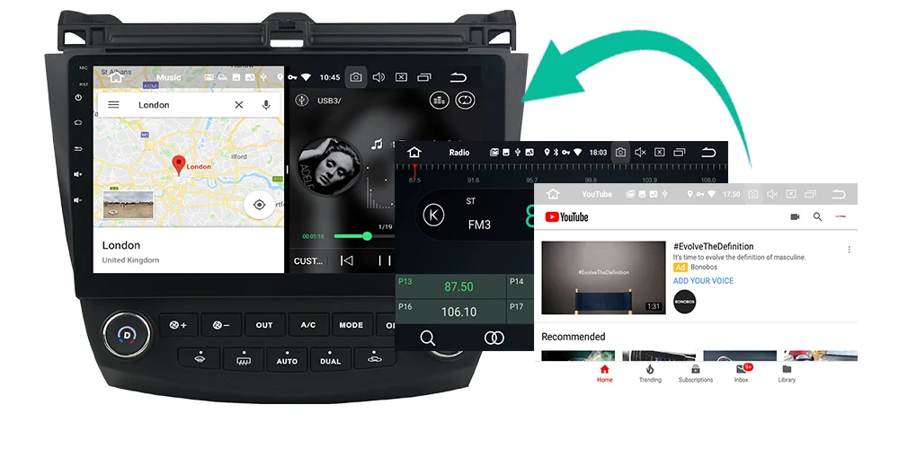 Cheap Belsee 10.1" Android 9.0 Car Stereo for Honda Accord 7th 2003-2007 Radio 4GB PX5 IPS Screen Head Unit Autoradio GPS Audio Player 4