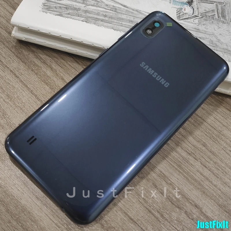 Сменная крышка батареи для SAMSUNG Galaxy A10 SM-A105F A105 A105F Задняя крышка батареи задняя крышка Корпус чехол - Цвет: Black