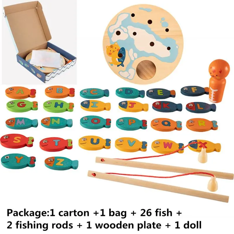 Магнитная игра для рыбалки, игрушка для малышей, алфавит, ловля рыбы, подсчет дошкольников, доска для детей 2, 3, 4 лет, обучение, образование