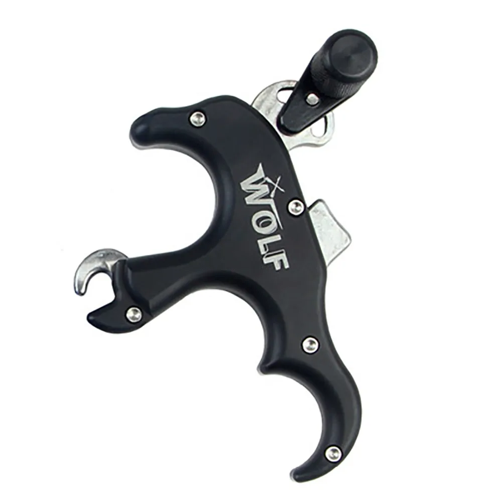 

3 Fingers Compound Bow Release Aids Stainless Steel Trigger Powerful Hunting Grip Caliper Compound Bow